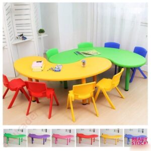 Moon Shape Kindergarten Table plus 6 Chairs