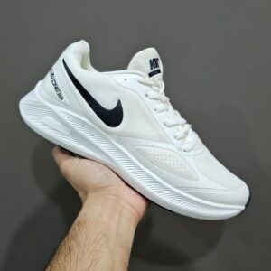 All White Nike Running Zoom Sport Shoes